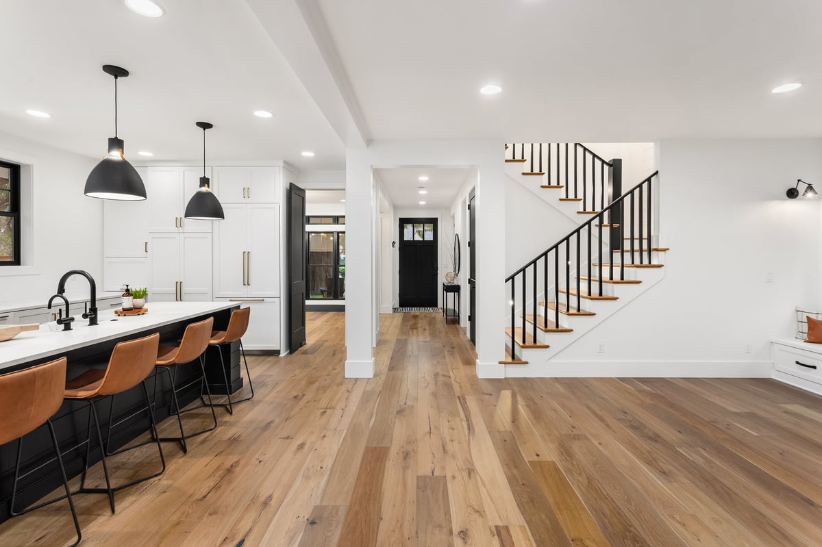 Beautiful hardwood floors in kitchen